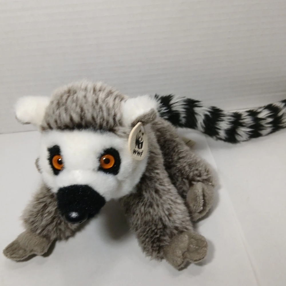 Lemur Ring Tail 8 Inch Stuffed Animal Plush Toy 1986 WWF BRAND
